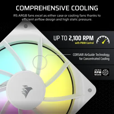 Corsair RS120 ARGB 120mm PWM Fan – White