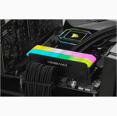 Corsair VENGEANCE RGB RS 32GB (2 x 16GB) DDR4 DRAM 3600MHz C18 Memory Kit; 18-22-22-42; 1.2V; Black. 