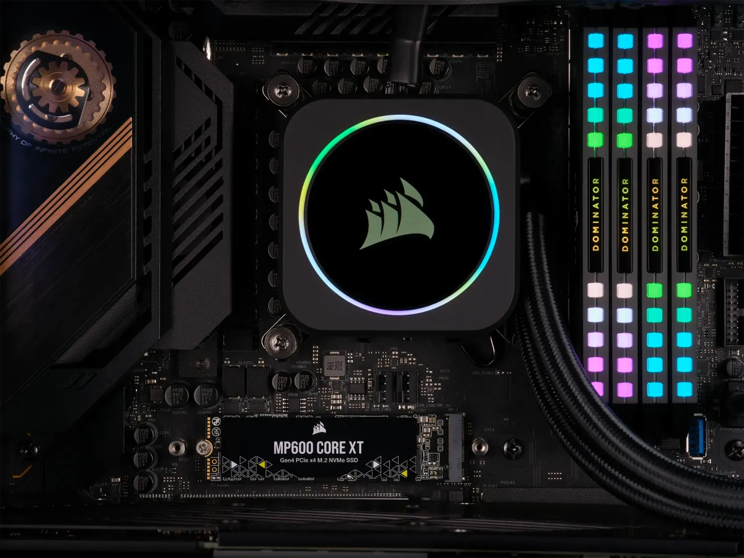Corsair MP600 CORE XT 1TB NVMe PCIe M.2 SSD; Read Up To 5900MB/s; Write up to 5000MB/s. 