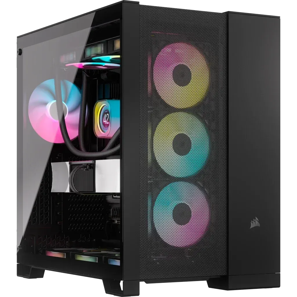 6500D Airflow Black Tempered Glass Mid-Tower; 2x 3.5&#39;&#39; |  2x 2.5&#39;&#39; Drive Bays; Up to 360mm Radiator compatible