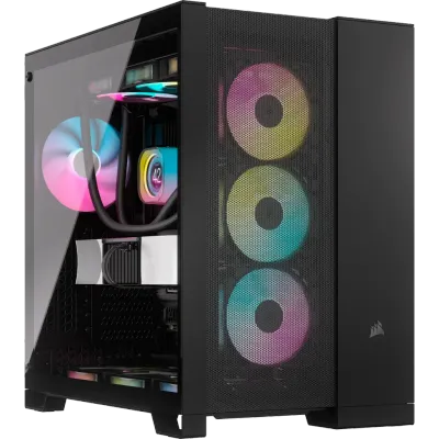 6500D Airflow Black Tempered Glass Mid-Tower; 2x 3.5&#39;&#39; |  2x 2.5&#39;&#39; Drive Bays; Up to 360mm Radiator compatible