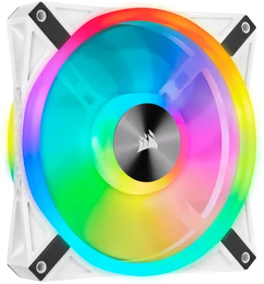 Corsair iCUE QL140 RGB 140mm PWM Dual Fan Kit with Lighting Node CORE - White