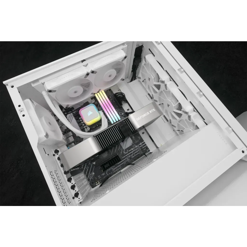 Corsair iCUE H100i ELITE RGB 240mm Liquid CPU Cooler - White AMD: AM5; AM4; sTRX4; sTR4 | Intel LGA: 1700/1851; 1200; 115X; 2066