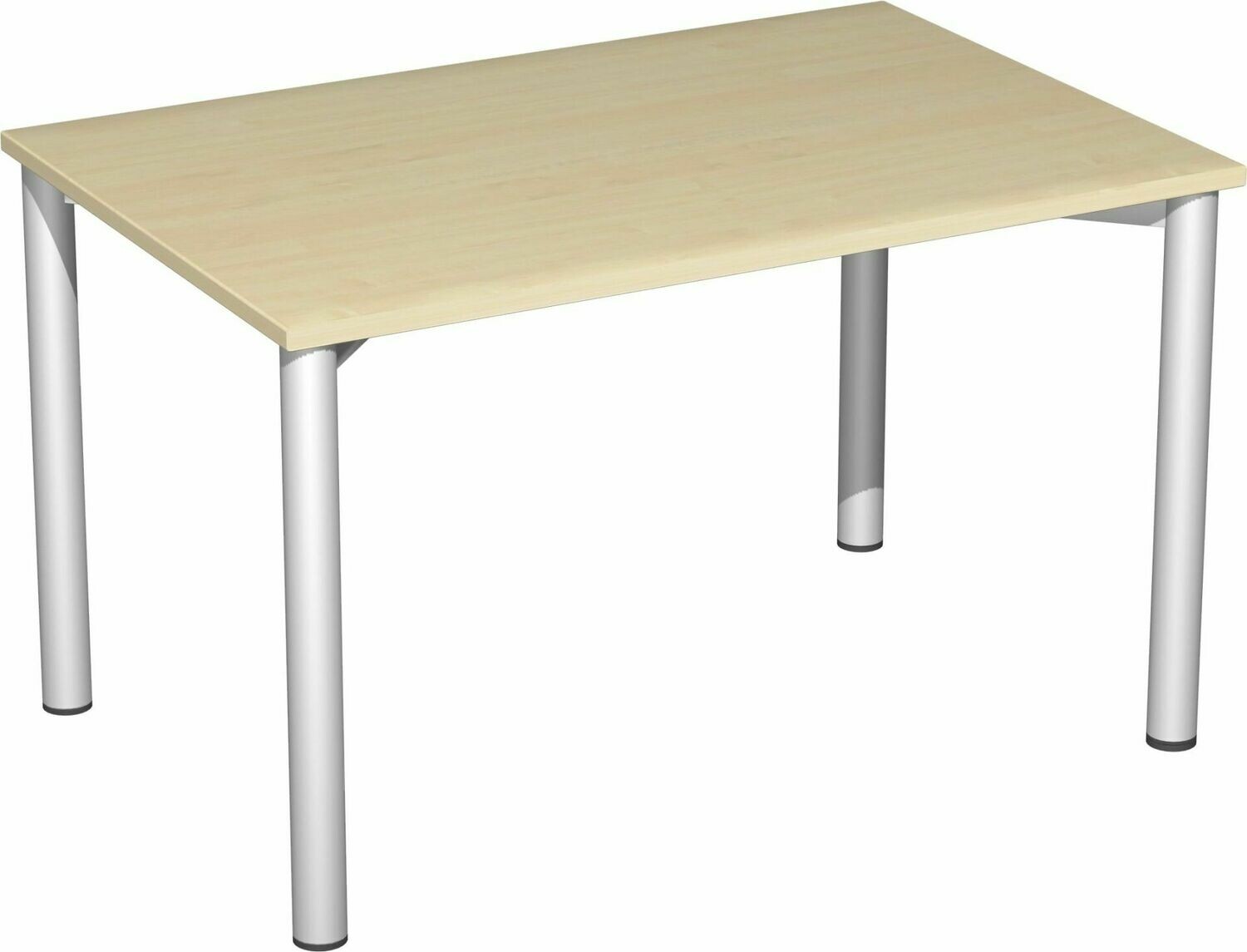 Schreibtisch Flex 4 Fuss, 120 x 80 cm, 80 cm tief, Plattenfarbe: Ahorn