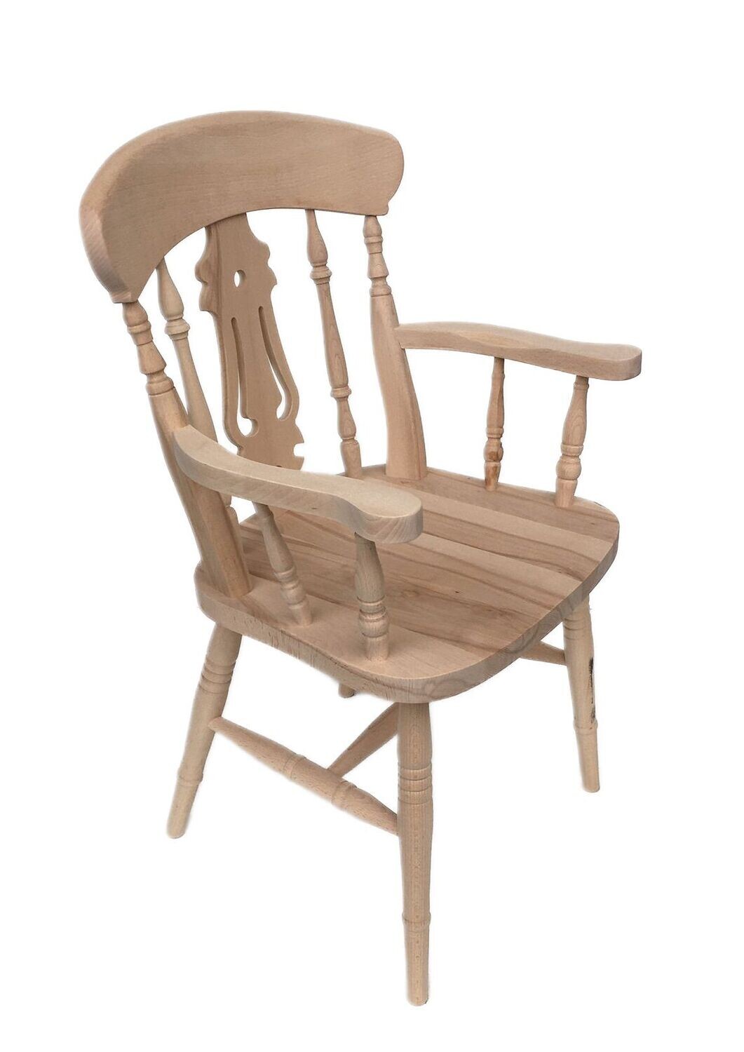 Fiddle Back Farmhouse Carver Dining Chair