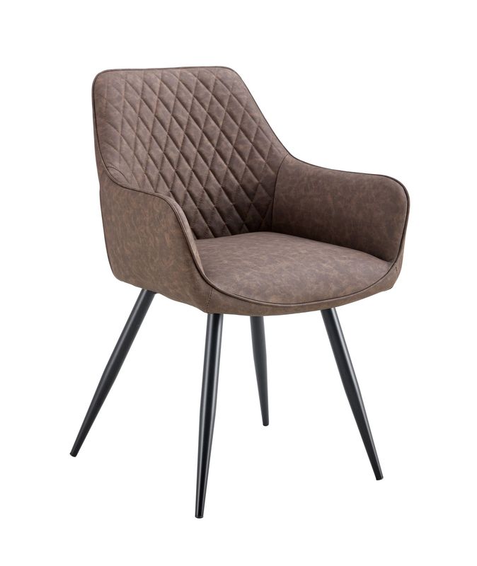 Mocha Grey Faux Leather Bucket Chair (Set of 2)
