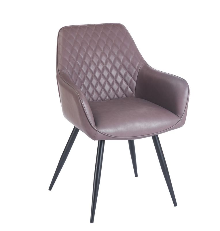 Chocolate Faux Leather Bucket Chair (Set of 2)