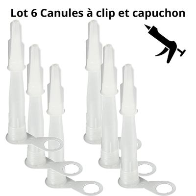 Lot 6 Canules à Clip et Bouchon