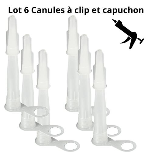Lot 6 Canules à Clip et Bouchon
