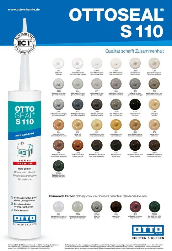 S110 – Silicone Neutre Premium Bâtiment, Fenêtres & Sanitaire