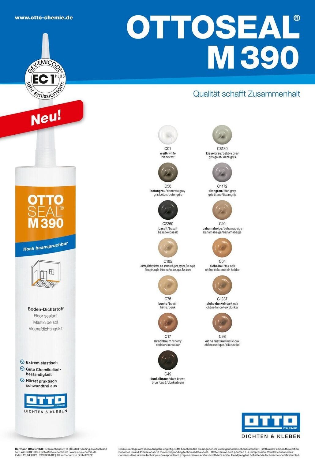 M390 – Mastic Hybride Sans Silicone pour Sols & Parquets M390 – Mastic Hybride Sans Silicone pour Sols & Parquets
