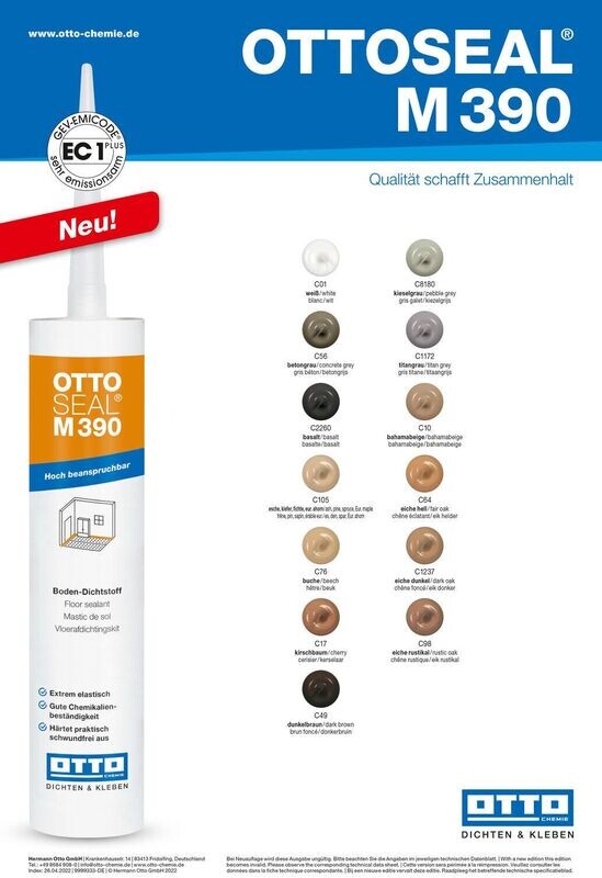 M390 – Mastic Hybride Sans Silicone pour Sols & Parquets
