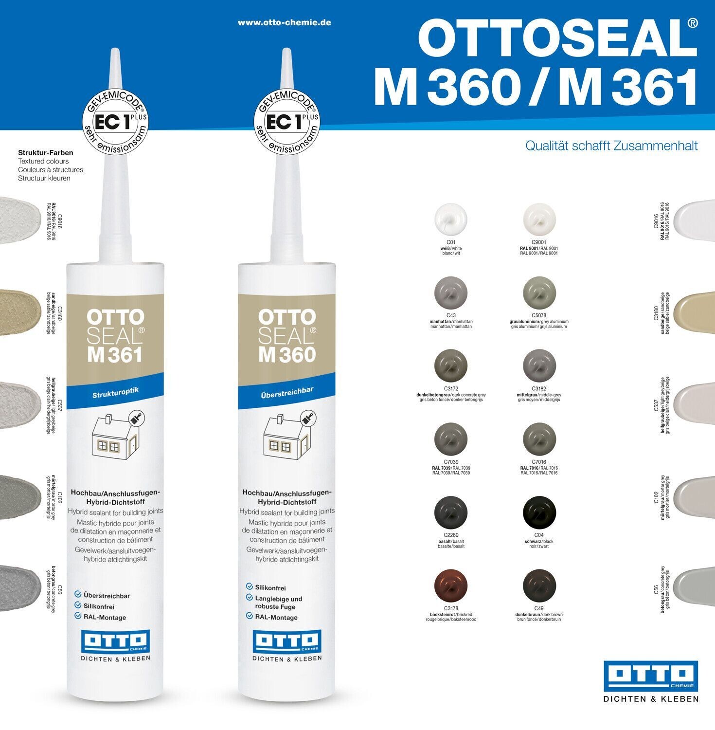 M360 – Mastic Hybride Sans Silicone Maçonnerie & Construction