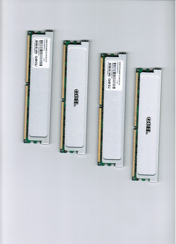 G.E.I.L. 4x 2GB Arbeitsspeicher G.E.I.L. 4x 2GB Arbeitsspeicher