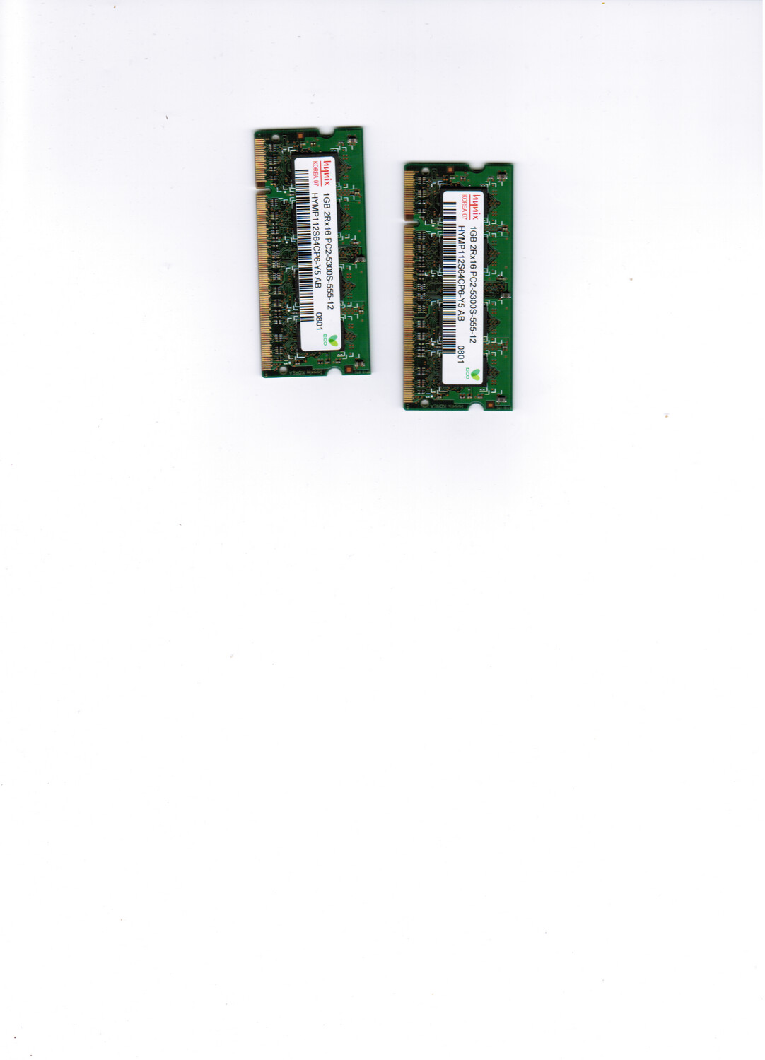 Notebookspeicher hynix 2x 1GB