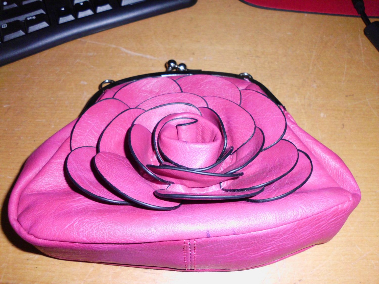 Kleine Handtasche ohne Trageriemen Pink