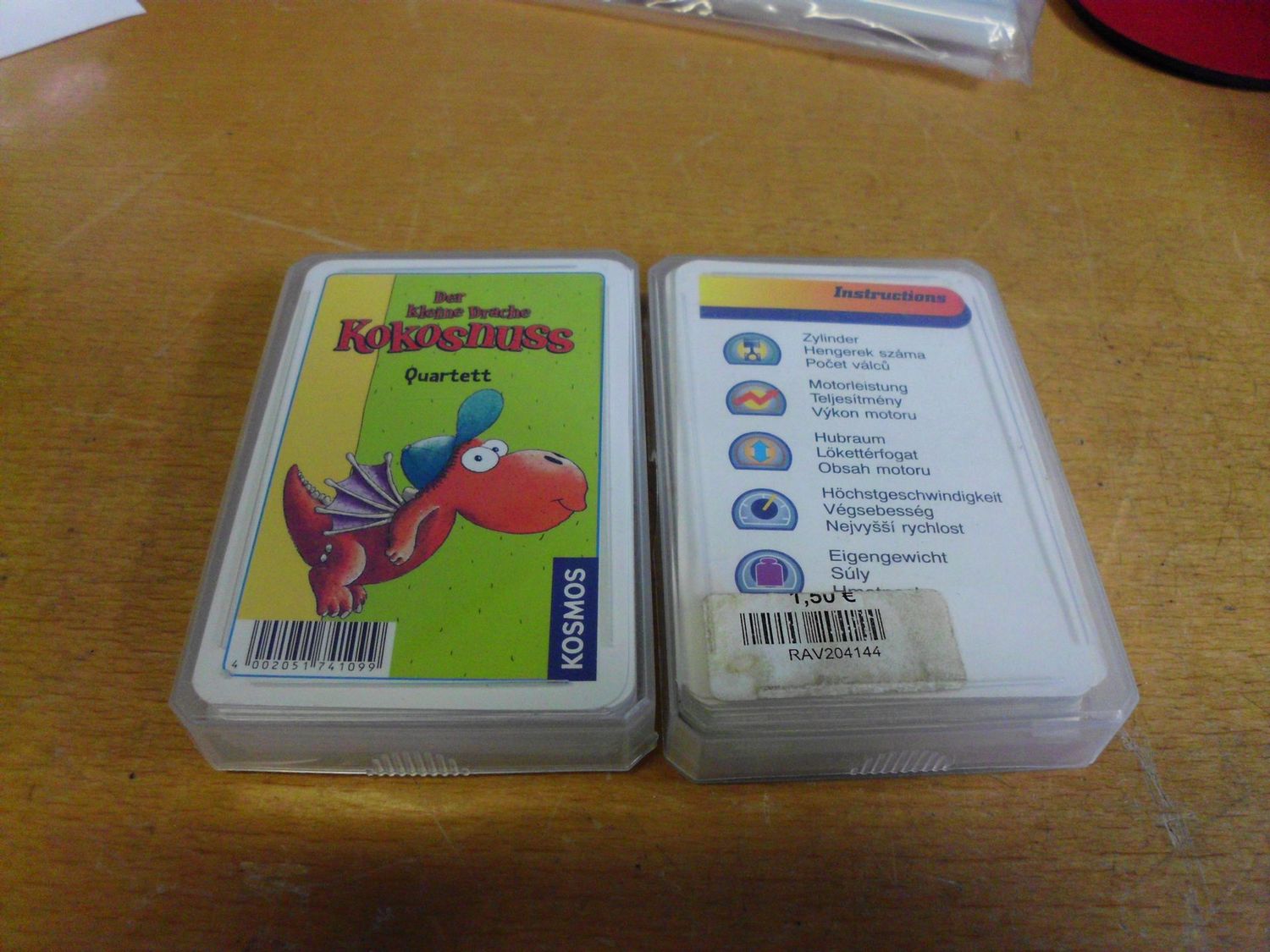 Der kleine Drache Kokosnuss und Auto Quartett