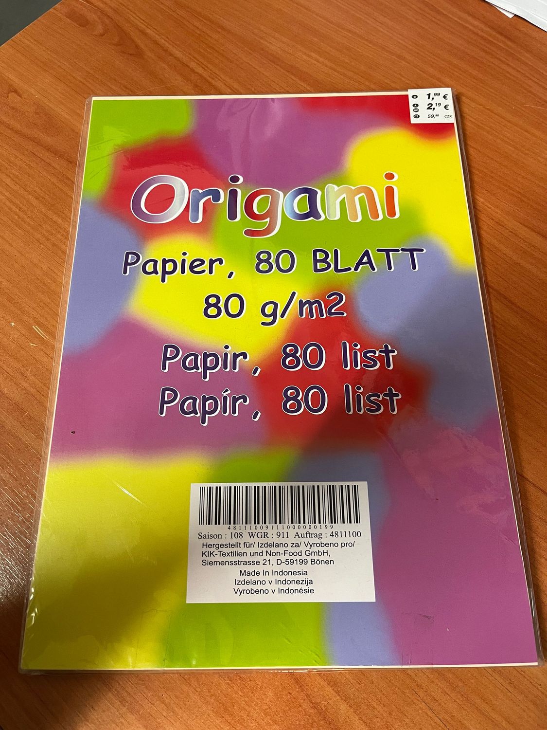 Origamipapier, 80 Blatt, bunt - in OVP