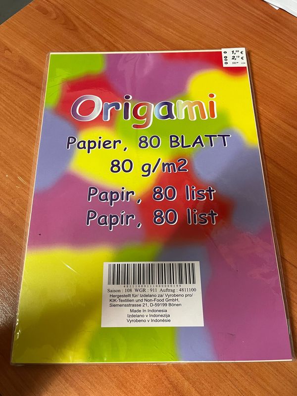 Origamipapier, 80 Blatt, bunt - in OVP Origamipapier, 80 Blatt, bunt - in OVP