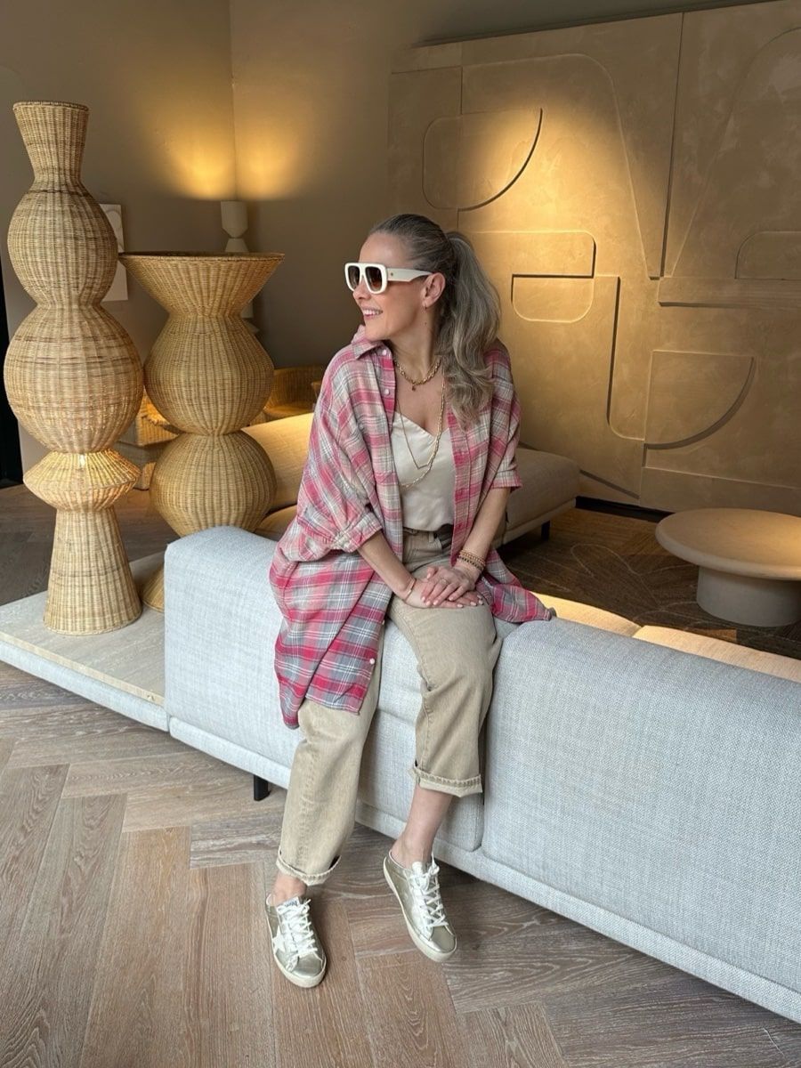 R13 Plaid Oversized Blouse Dress