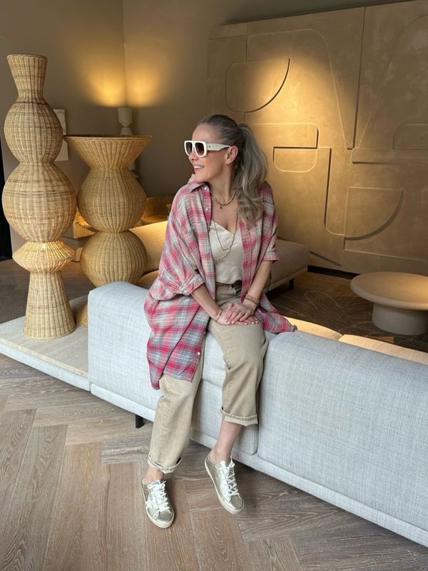 R13 Plaid Oversized Blouse Dress