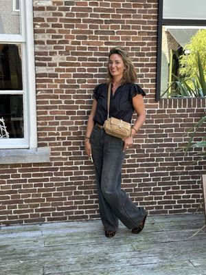 R13 Damon Pleated Wide Leg Jeans