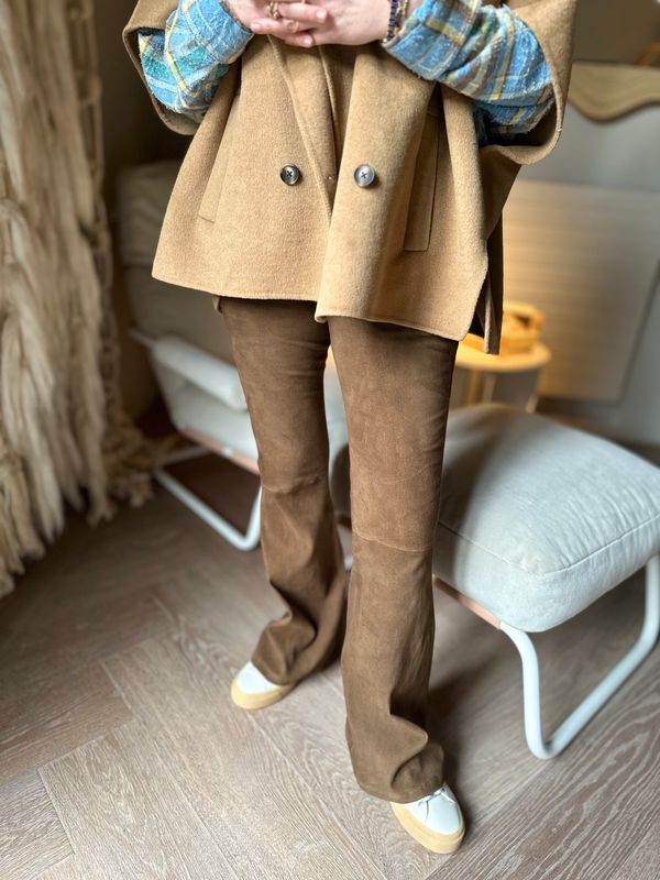 Enes Flare Suede Pants