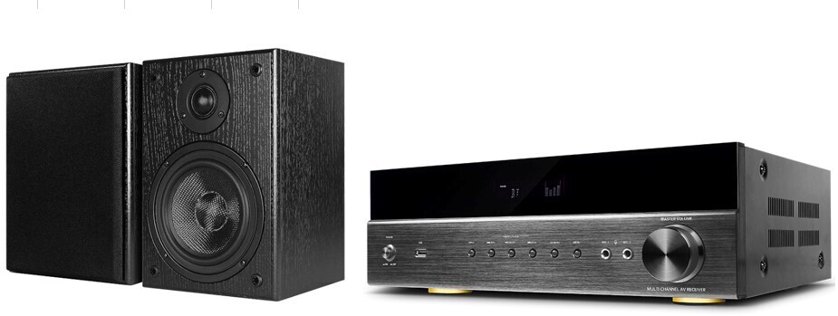 SET RECEIVER HS 5.2 + PARLANTES BOOKSHELF