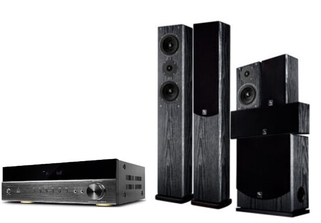 HOMETEATHER 5.1 RECEIVER + PARLANTES