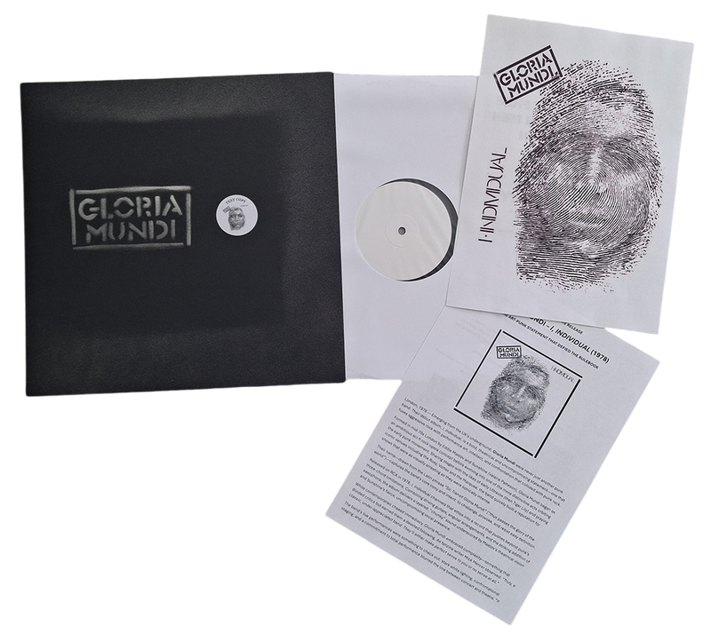 Gloria Mundi - I Individual LP - Test Pressing, PR Sheet Insert + Postcard - 8 copies