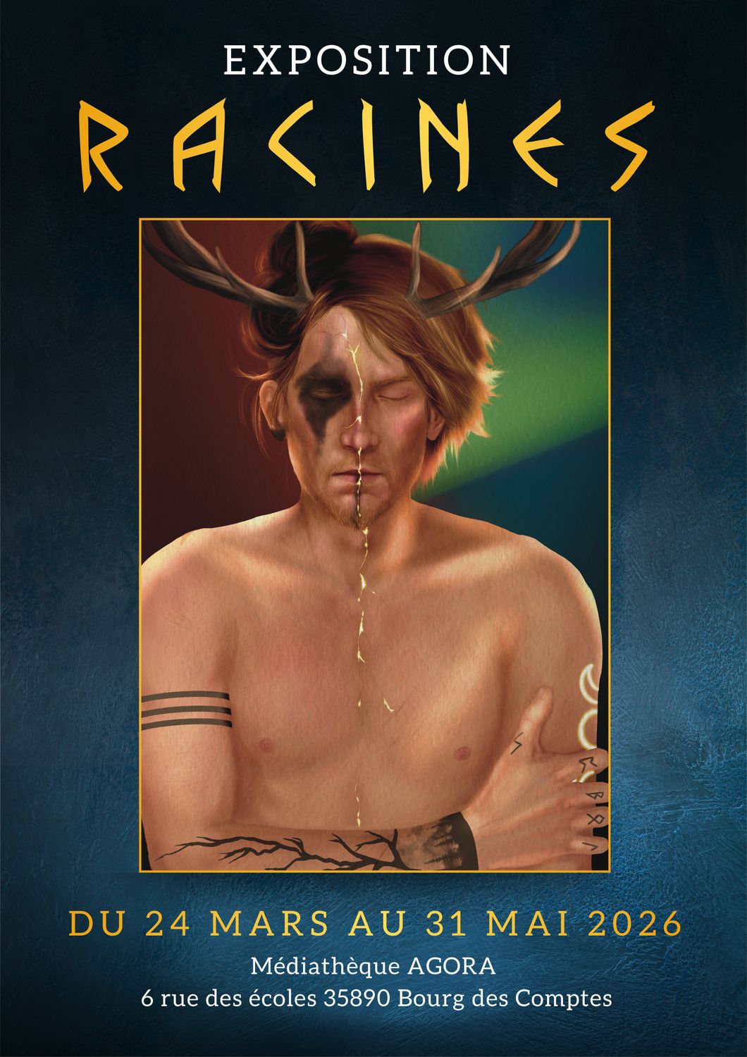 Exposition "Racines" : illustration sur bois