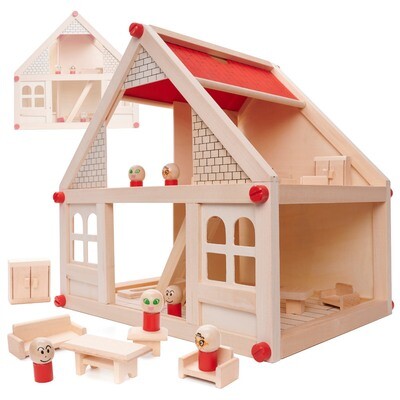 SMALL DOLL HOUSE WITH FURNITURE