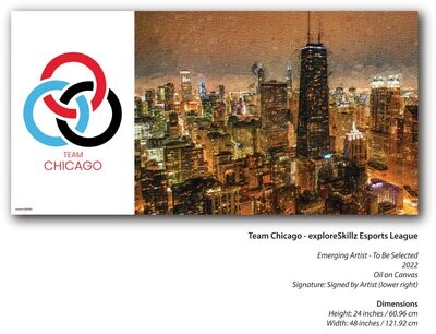 Auction Item - exploreSkillz Esports League Team Chicago Oil on Canvas Painting and NFT