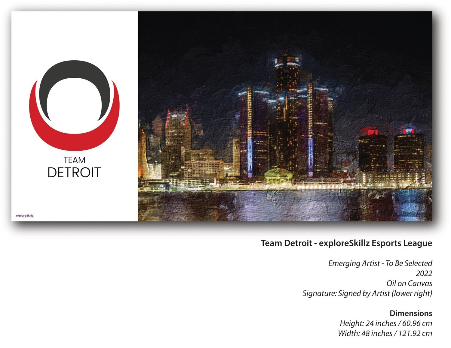 Auction Item - exploreSkillz Esports League Team Detroit Oil on Canvas Painting and NFT