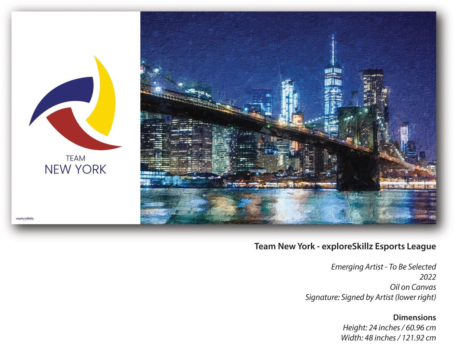 Auction Item - exploreSkillz Esports League Team New York Oil on Canvas Painting and NFT