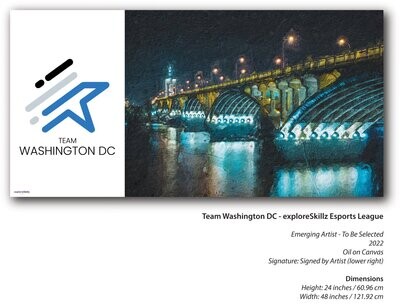 Auction Item - exploreSkillz Esports League Team Washington DC Oil on Canvas Painting and NFT