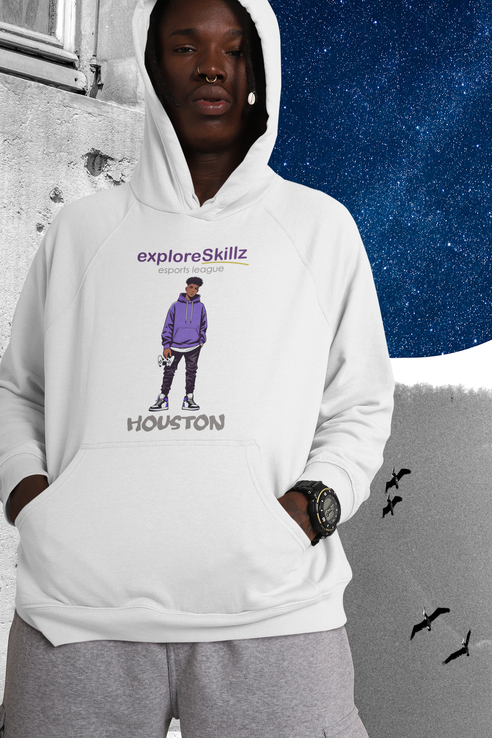 Team Houston Esports League Men's Pullover Hoodie