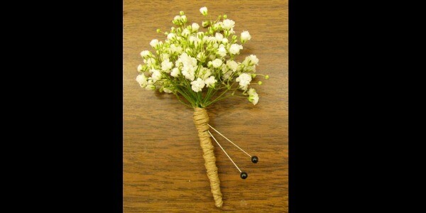 Babies Breath Boutonniere