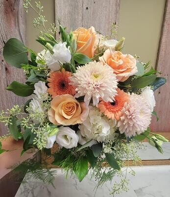 Bridal Bouquet #10 (Soft Peach Pastels)