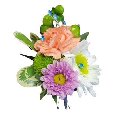 Multi-Flowers with Greenery Boutonniere