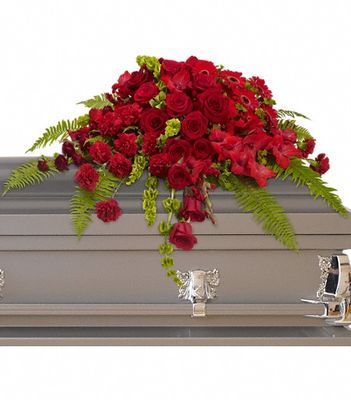 Red Rose Sanctuary Casket Spray