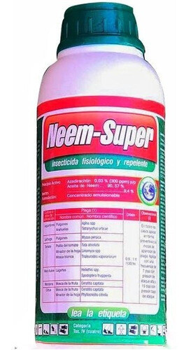 INSECTICIDA ACEITE DE NEEM 100% ORGÁNICO - 1 L