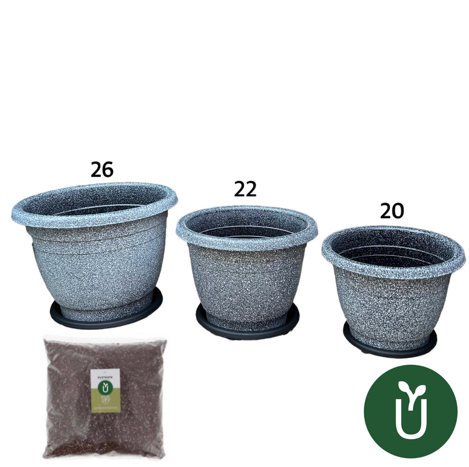 Maceta Plástico No 26 - Incluye Tierra Sustrato