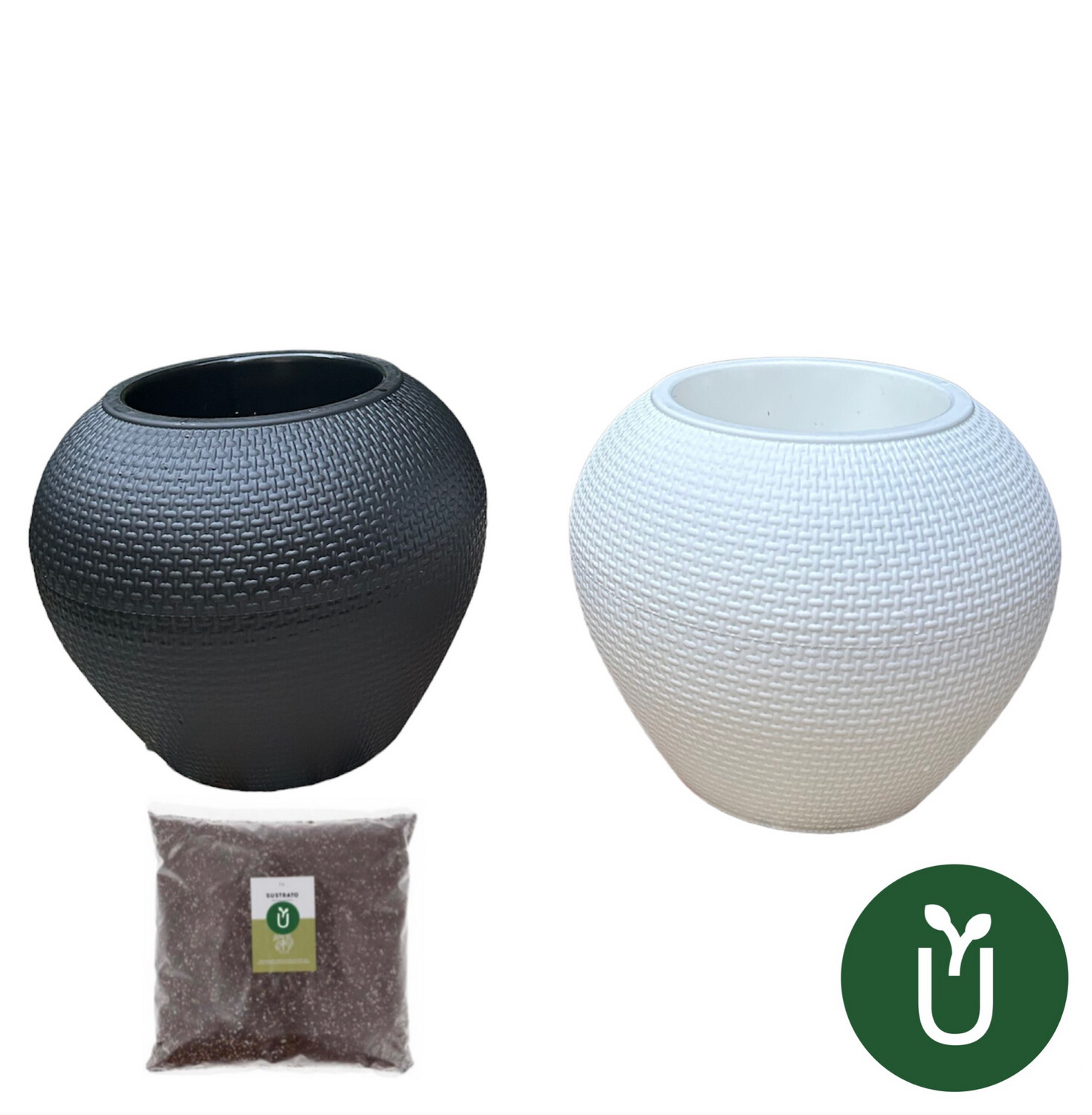 Maceta Moderna Plástica 13 x 18 - Incluye Tierra Sustrato - Envíos