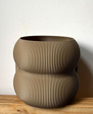 MACETA GORDO DOBLE MEDIANA BEIGE 3D 10CM