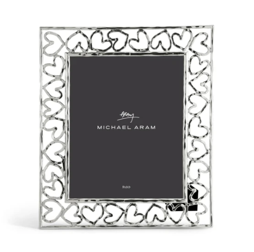 MICHAEL ARAM  Frame Heart 8x10 Silver