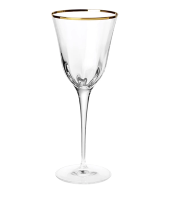 VIETRI Water Glass OPTICAL GOLD 