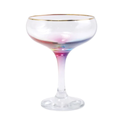VIETRI Rainbow Coupe Champagne Glass VBOW-M52151