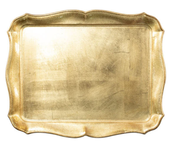 VIETRI Florentin Gold Rectangle Tray FWD-6212