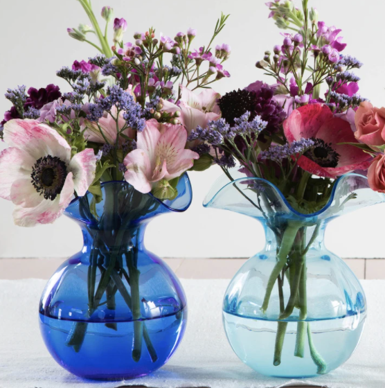VIETRI Hibiscus Bud Vase AQUA HBS-8580AQ-GB
